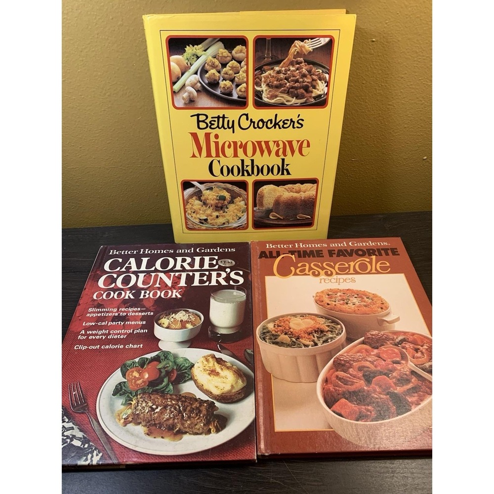 Vintage Cookbook Lot Better Homes and Gardens Betty Crocker Casserole Microwave